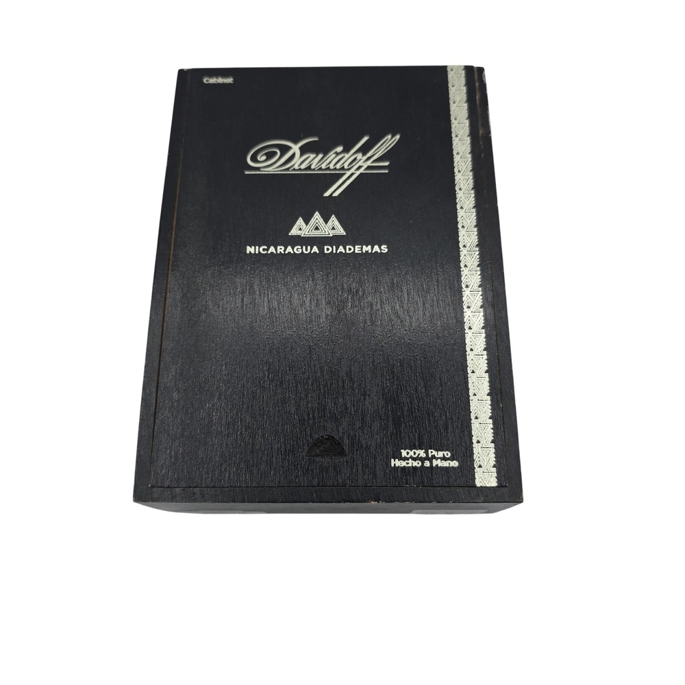 Davidoff‎ Nicaragua Diademas Empty Wooden Cigar Box Black Cabinet Case 12 Count